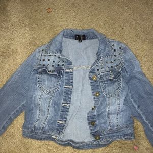 cropped jean jacket